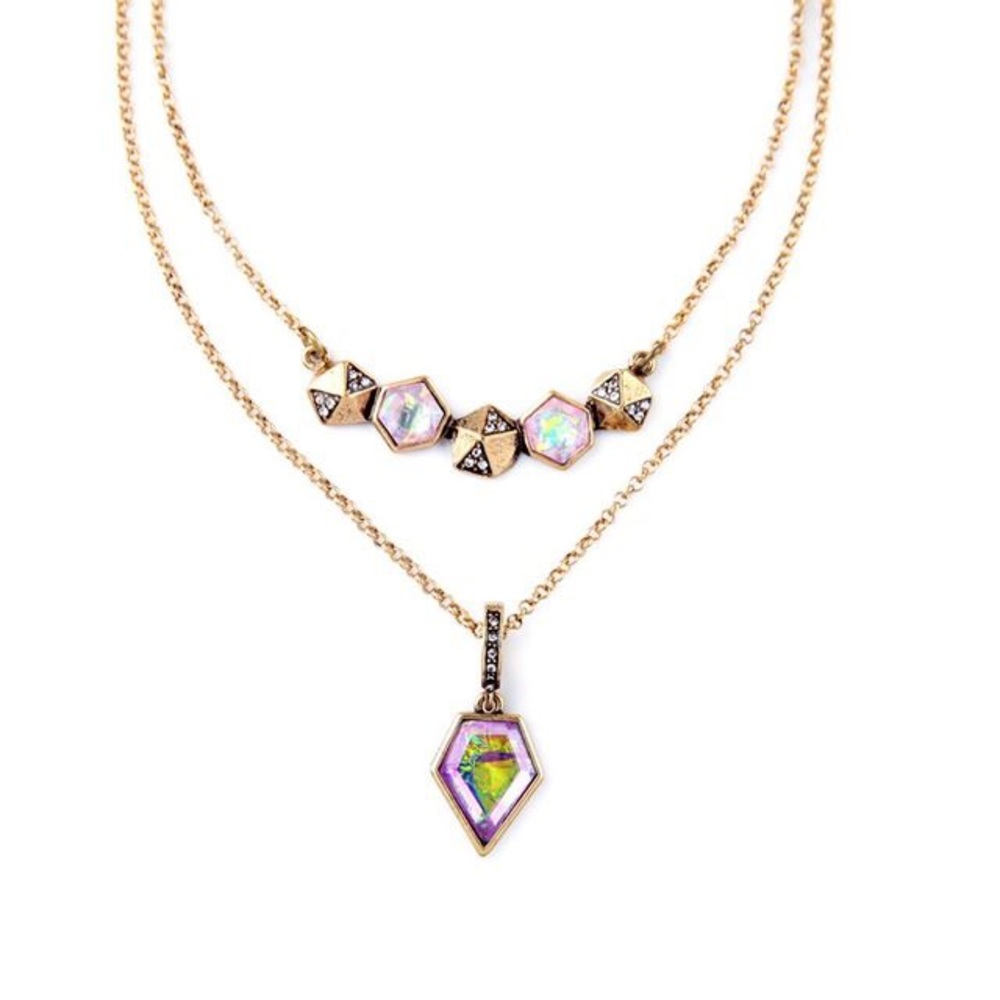 Two Chain Necklace + Earrings